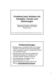 Arbeiten mit Variablen, Termen und Gleichungen - Fachbereich ...