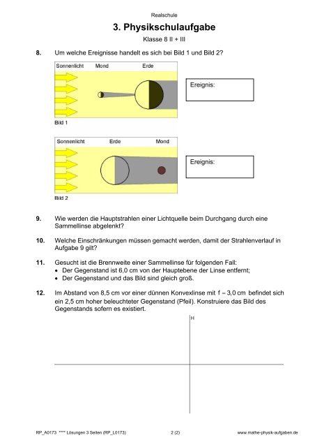 Download alle 3. Schulaufgaben Klasse 8 II+III (PDF)