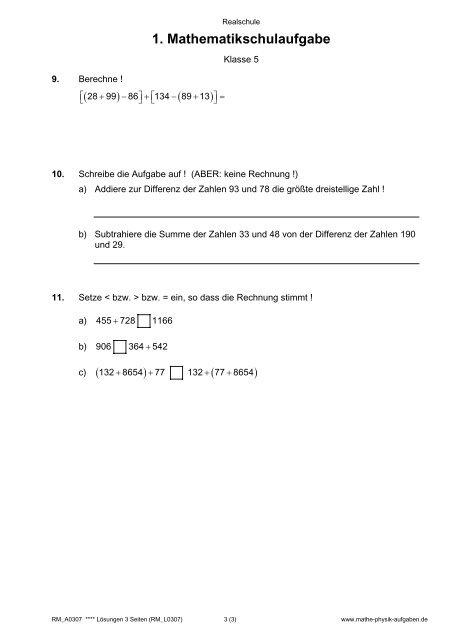 Download alle 1. Schulaufgaben Klasse 5 (PDF) - Mathe-Physik ...