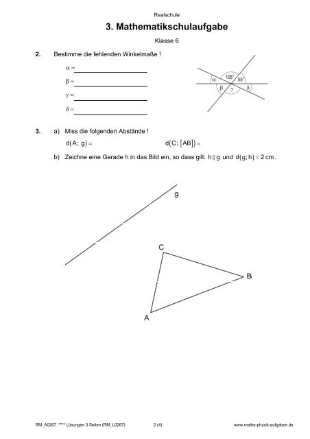 3. Mathematikschulaufgabe - Mathe-Physik-Aufgaben