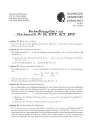 Ferienübungsblatt zur ” Mathematik IV für ETiT, iKT, EPE“