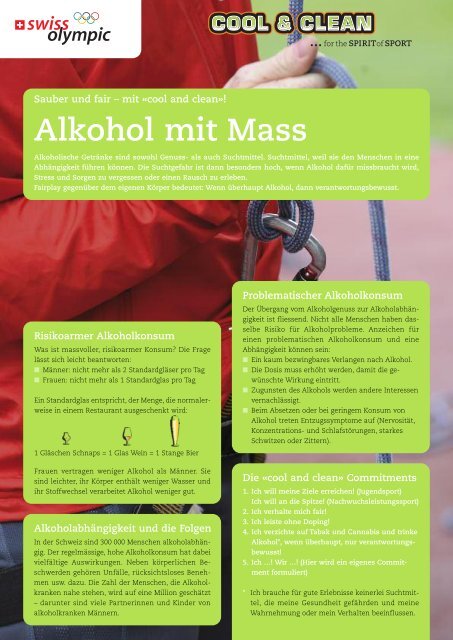 Alkohol mit Mass - Cool and Clean
