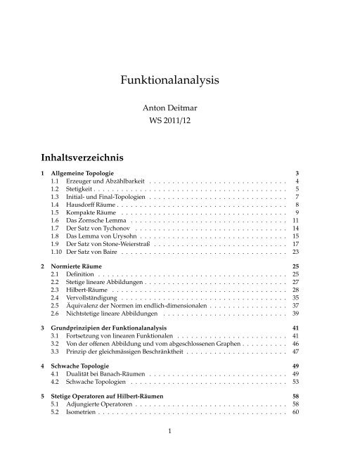 Funktionalanalysis - Mathematik