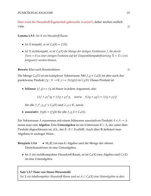 Funktionalanalysis - Mathematik