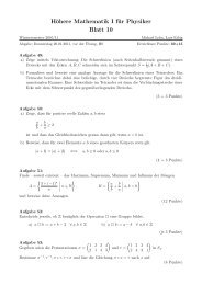 Höhere Mathematik I für Physiker Blatt 10