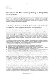 Problemlösen mit Hilfe der Analogiebildung im Alltag und in der ...