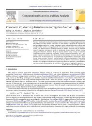 Covariance structure regularization via entropy loss function