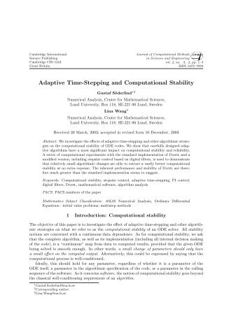 Adaptive Time-Stepping and Computational Stability
