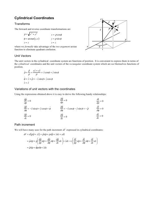 Cylindrical Coordinates