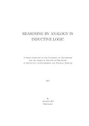 reasoning by analogy in inductive logic - University of Manchester