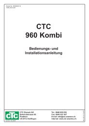 CTC 960 Kombi Bedienungs- und ... - CTC Heizkessel