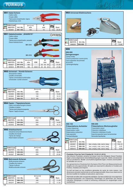 Fachhandels-Preisliste