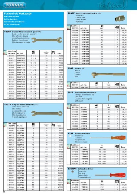 Fachhandels-Preisliste