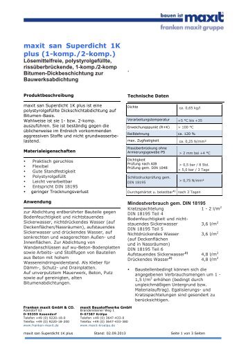 maxit san Superdicht 1K plus (1-komp./2-komp.)