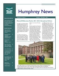 Humphrey Newsletter 3-1 - Maxwell School - Syracuse University