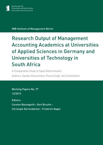 Research Output of Management Accounting Academics at ...