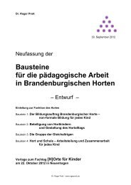 Bausteine für die pädagogische Arbeit in Brandenburgischen Horten