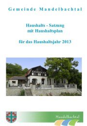 Haushaltsplan 2013 - Mandelbachtal