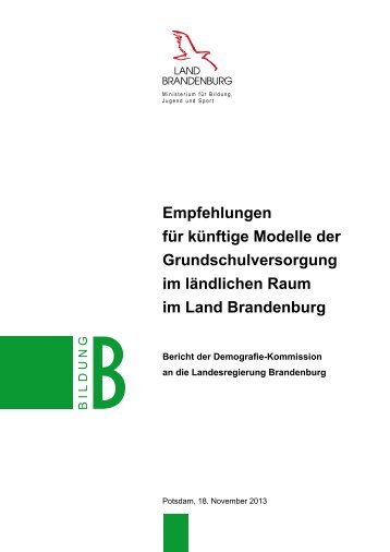 Bericht - Ministerium fÃ¼r Bildung, Jugend und Sport - Brandenburg.de