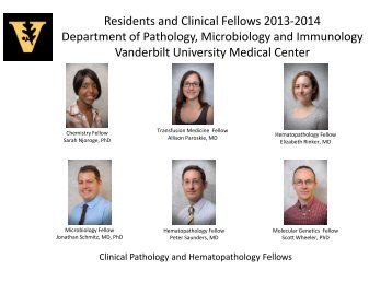 Residents and Clinical Fellows 2013-2014 Department of Pathology ...