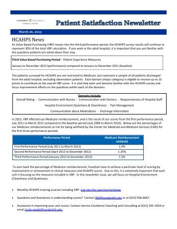HCAHPS News - Vanderbilt University Medical Center