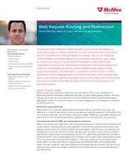 Solution Brief: Web Request Routing and Redirection - McAfee