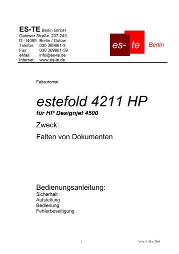 estefold 4211 HP für HP Designjet 4500 - es-te.de