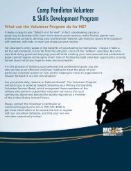 Program Benefits, Partners & Organizations - MCCS Camp Pendleton