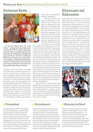 + Newsletter herunterladen (PDF) - McDonald's Kinderhilfe