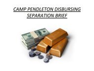 disbursing separation brief - MCCS Camp Pendleton