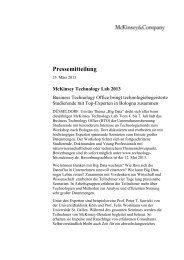 Pressemitteilung - McKinsey & Company