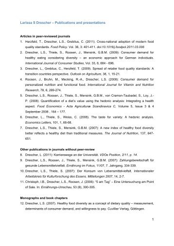 List of publications and presentations - Technische Universität ...