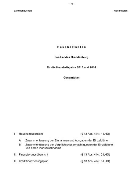 Entwurf Nachtragshaushalt 2013-2014.pdf - Ministerium der Finanzen