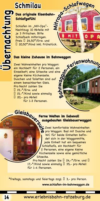 Flyer2011 - der Erlebnisbahn Ratzeburg