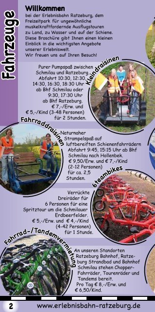 Flyer2011 - der Erlebnisbahn Ratzeburg