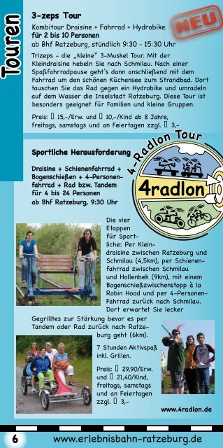 Flyer2011 - der Erlebnisbahn Ratzeburg