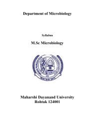 M.Sc. (Microbiology) - Maharshi Dayanand University, Rohtak
