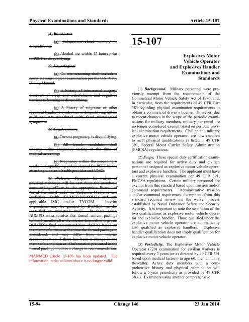 Change 146 Manual of the Medical Department ... - Navy Medicine