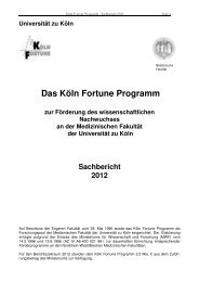 Sachbericht 2012 - Medizinische FakultÃ¤t - UniversitÃ¤t zu KÃ¶ln