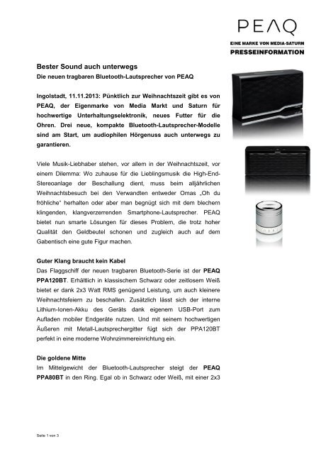 131111 Imtron PEAQ Bluetooth Lautsprecher.pdf - Media-Saturn ...