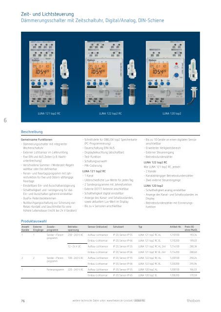 Produktkatalog Theben AG 2014/15: Energie sparen – Komfort erhöhen.