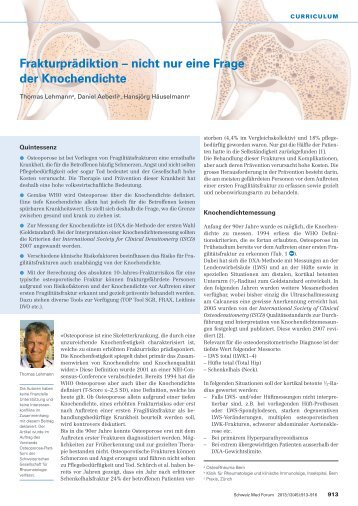 Frakturprädiktion – nicht nur eine Frage der Knochendichte - Swiss ...