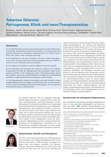 Tuberöse Sklerose: Pathogenese, Klinik und neue Therapieansätze ...