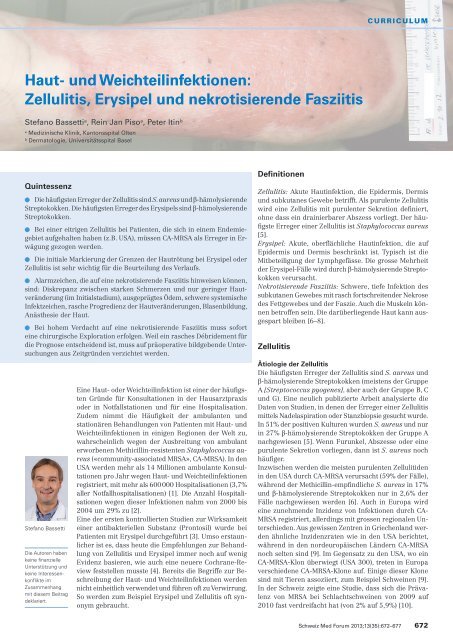 Haut- und Weichteilinfektionen: Zellulitis, Erysipel und ...