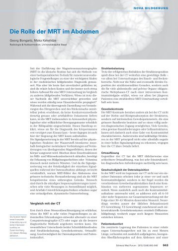 Die Rolle der MRT im Abdomen - Swiss Medical Forum
