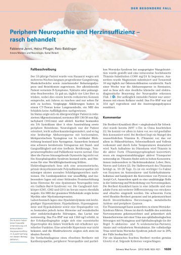 Periphere Neuropathie und Herzinsuffizienz – rasch behandelt ...
