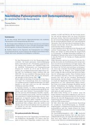 Nächtliche Pulsoxymetrie mit Datenspeicherung - Swiss Medical Forum