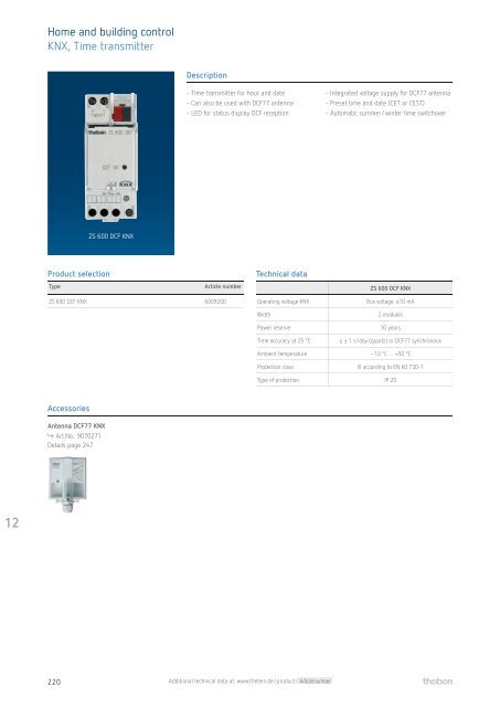 Theben Catalogue 2014/15. Save energy – Increase comfort. 