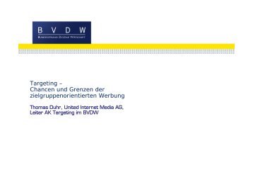 Targeting – Chancen und Grenzen der zielgruppenorientierten ...