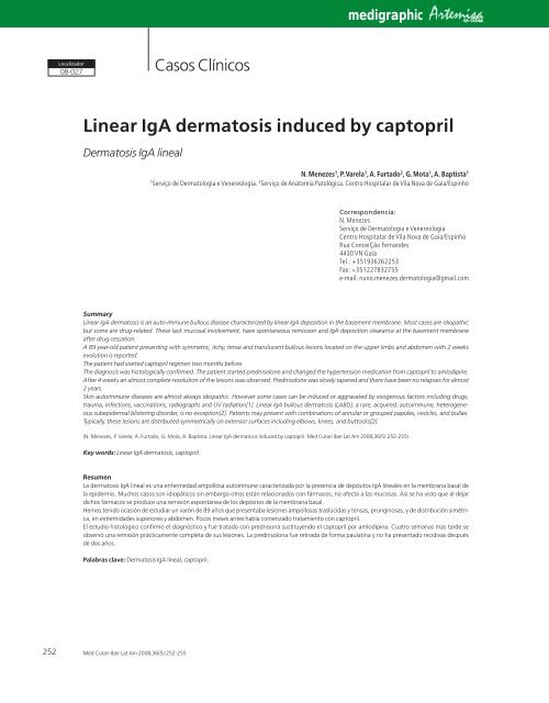 Linear IgA dermatosis induced by captopril - edigraphic.com